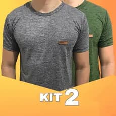 Kit 2 Camisetas Manga Curta Dry Fit Masculina  Casual Treino Academia Esportes Exercícios Corrida