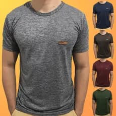 Camiseta Básica Masculina Gola Careca Camisa Manga Curta Malha Fria Cores