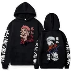 Moletom Canguru Unissex Jujutsu Kaisen Blusa Simples Com Capuz Estampa Mangá Japonês