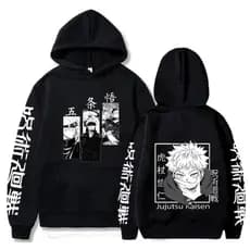 Moletom Canguru Simples Mangá Jujutsu Kaisen Blusa Confortável De Algodão