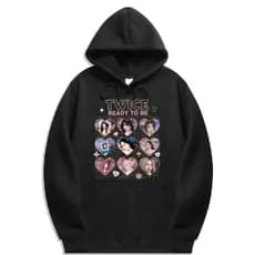 Moletom Canguru Simples Estampa TWICE  Hoodie Confortável De Algodão Grupo Kpop