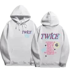 Moletom Canguru Unissex Grupo Kpop  Blusa TWICE Com Capuz Confortável Simples