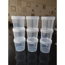 100 un Pote Plástico Premium Redondo 500 ml com Tampa Lacre Bolo no Pote