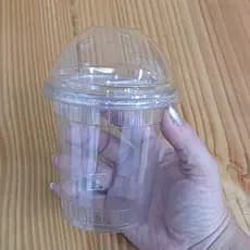 100 un Copo 400 ml c/Tampa Bolha e Flat Reta Sem Furo G840 Galvanotek Super Reforçado