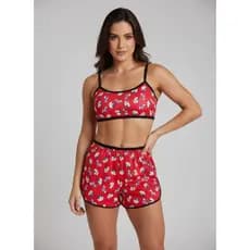 Kit com 2 conjunto top e short estampado