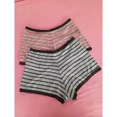 Kit com  3 cueca feminina listrada micro fibra