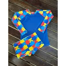 Conjunto Juvenil Unissex com Proteção UV FPS 50+ - Kit Praia Masculino e Feminino