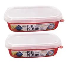 KIT 2 Pote Mantimentos 500 ml Porta Alimentos Resistente Plasutitti Premium