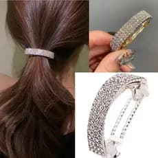 Simples diamante volta cabeça grampo de cabelo feminino rabo de cavalo strass primavera clipe acessórios para o cabelo