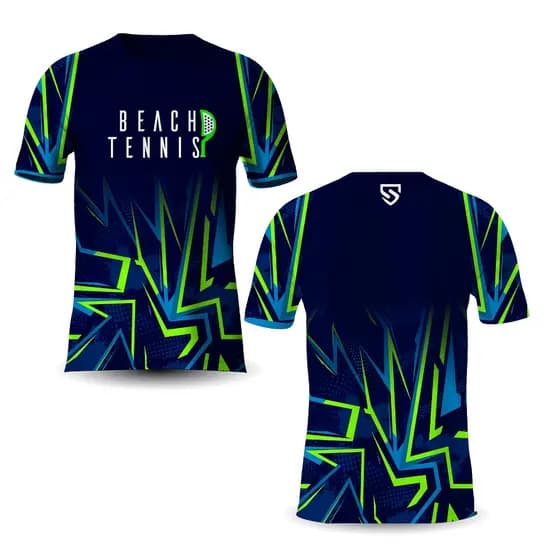 Camisa Beach Tennis Masculina - Tecido Dry Fit - 94,5% Poliester / 5,5% Elastano -Com Proteção UV - Tratamento Anti-Odor