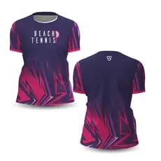Camisa Beach Tennis Feminina - Tecido Dry Fit - 94,5% Poliester / 5,5% Elastano - Com Proteção UV - Tratamento Anti-Odor