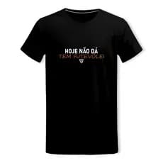 Camiseta 100% Algodão Tema Futevolei DTF Masculina Tamanhos Variados Cor Preto