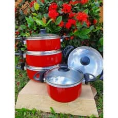 KIT DE PANELAS, JOGO DE CAÇAROLAS, 5 PEÇAS TAMPA DE VIDRO ALUMÍNIO GROSSO COLORIDA,PANELAS GRANDE CONJUNTO PREMIUM
