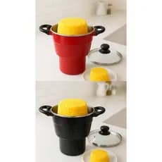 Cuscuzeira Com Tampa de Vidro N16 Cuscuz Nordestino Alimento a Vapor Preta ou Vermelha