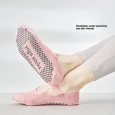 Meias profissionais de ioga, meias antiderrapantes, estilo fino, meias de Pilates, meias de aderência, meias de dança, v