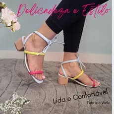 sandália saltinho feminino salto bloco grosso médio trançada de amarração linda e confortável para festa em promoção