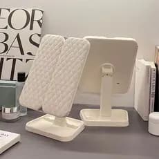 Venda quente # led espelho de beleza de mesa dobrável para vestir três vezes espelho de maquiagem de concha dois em um espelho de flip de luz complementar um espelho 8cc