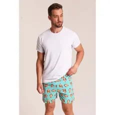 Short Masculino Personalizado com Foto - Customize Shorts com Suas Fotos - Short Confortável Masculino Turquesa