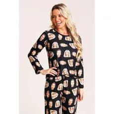 Pijama Feminino Personalizado - Customize Pijamas com Suas Fotos - Pijamas para Toda a Família - Preto