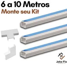 Canaleta para Fio Organizadora de Cabo 6 a 10 Metro Canaleta Adesiva Esconde Fio Conector Emenda