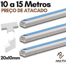 Canaleta para Fio Organizadora de Cabo 10 a 15 Metro Canaleta Adesiva Esconde Fio Conector Emenda