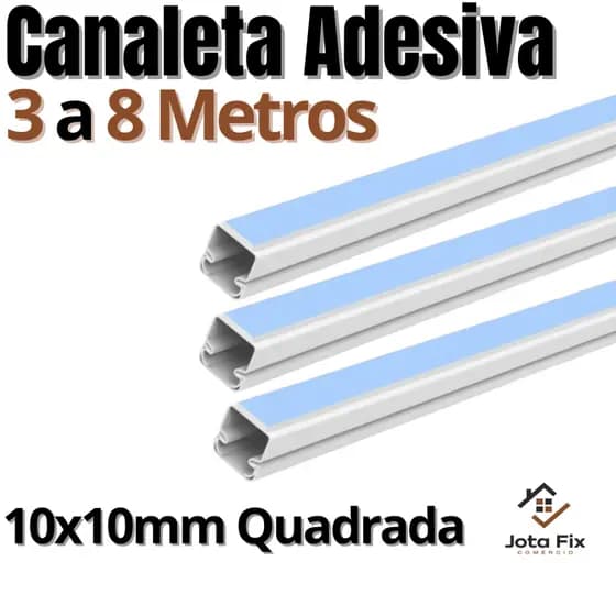 Canaleta para Fio Organizador de Cabo Canaleta 10x10 Adesiva Esconde Fio Quadrada
