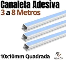 Canaleta para Fio Organizador de Cabo Canaleta 10x10 Adesiva Esconde Fio Quadrada
