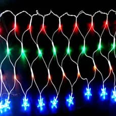 Rede Estrela 120 Led Fio Branco para decoração do ambiente 8 Funções 3 M 110 / 220V