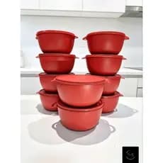 Kit com 10 potes bowl, potes bowl 1.000 ml com 10 unidades, conjunto 10 potes com tampa, Jogo tigelas com tampa.
