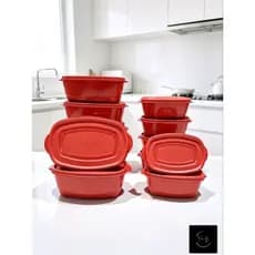 kit com 12 marmitas, kit com 12 potes oval, conjunto com 12 potes, jogo de marmitas.