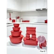 Potes bowl e retangular Kit com 11 potes+ Jarra, conjunto com 11 potes tamanhos variados e jarra 1,8 litros.
