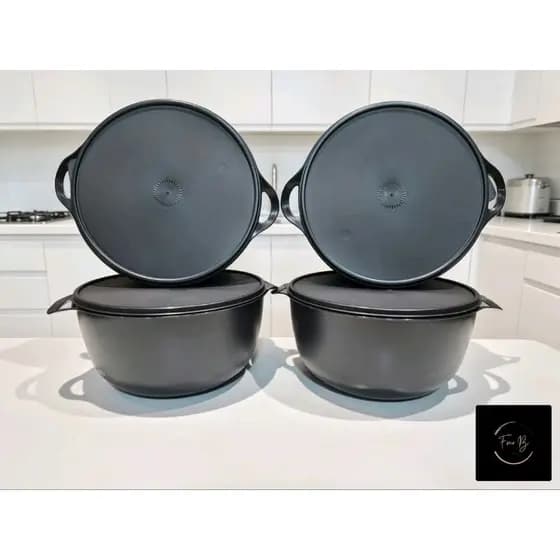 Potes gigantes kit com 4 de 5.800ml cada, conjunto de saladeira 5,8 litros, grande com tampa.