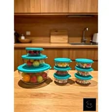 Tigelas para sobremesa , Kit com 9 potes com tampa, conjunto de tigelas para sobremesa policarbonato resistente, pote