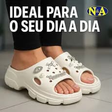 Sandália Chinelo Nuvem Plataforma EVA Enfeites Pingentes Broches Babuche