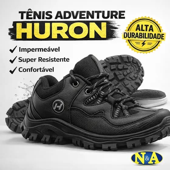 Tênis Adventure Botinha Trilha Solado Tratorado Huron