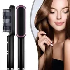 Escova Alisadora 5 em 1 - Alisa, Seca, Hidrata, Modela e Anti-Frizz