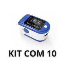 KIT COM 10 Oxímetro de Dedo de Pulso Digital Batimento Cardíaco Monitor de Frequência