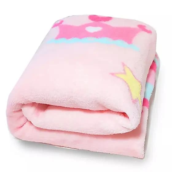 Cobertor Bebe Manta Estampado Princesa Menina Rosa 90x110cm Fofinho Quente Enxoval