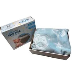 Cobertor Manta Antialérgica Bebê PREMIUM Ursinho Azul Bebê