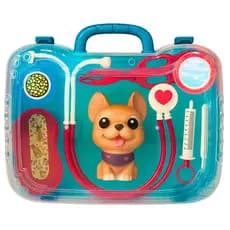 Kit Maletinha Vet Veterinária Brinquedo Infantil Educativo Com Filhote Doutora Dr. Clínica Pet Shop
