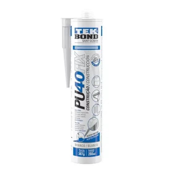 Cola Adesivo Multiuso Pu 40 Fix Branco Selante 280 Ml 387 G