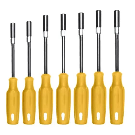 Jogo Chave Canhão Longo Soquete Profissional 7 Peças Fertak Cor Amarelo