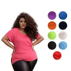 Camiseta Feminina Plus Size Tapa Bumbum Mullet Academia Casual malha fria
