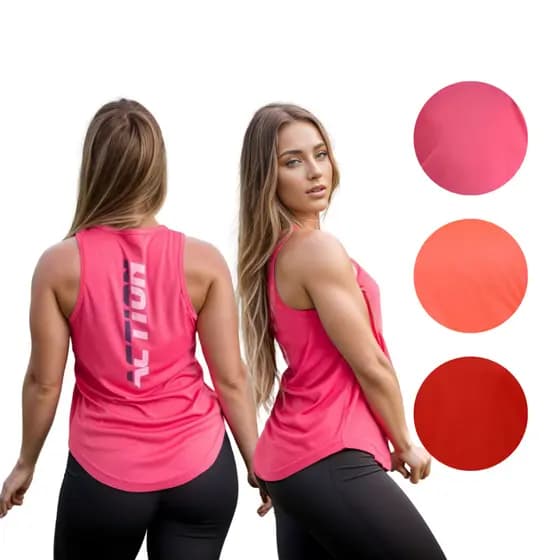 Regata Feminina Academia Dry Tapa Bumbum Estampada Action