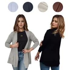 Cardigan Casaquinho Manga Longa KIMONO Casaco Feminino meia estação Outono Inverno Frio