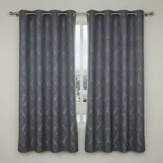 Cortina Para Sala Jacquard 2m x1,30m Qcasa Para Sala Quarto e Apartamento Com Ilhós Cromado