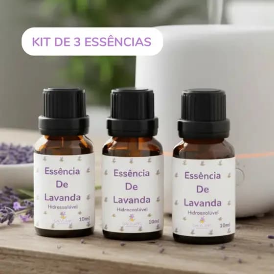 KIT 3 Essências hidrossolúvel Concentrada Para Umidificadores Difusores