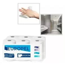 06 Rolos Papel Toalha Oferta Promoçao Secar Mãos Banheiro Celulose Europel