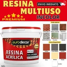Resina Acrílica Multiuso Base Água Incolor Brilhante Acetinada