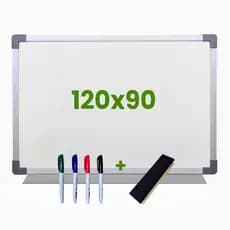 Lousa Quadro Escolar Branco Moldura MDF Aluminizado 120x90